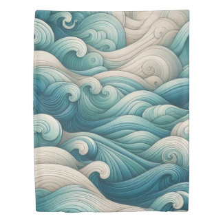 The Home Studio Ocean Wave Swirl  Duvet Cover