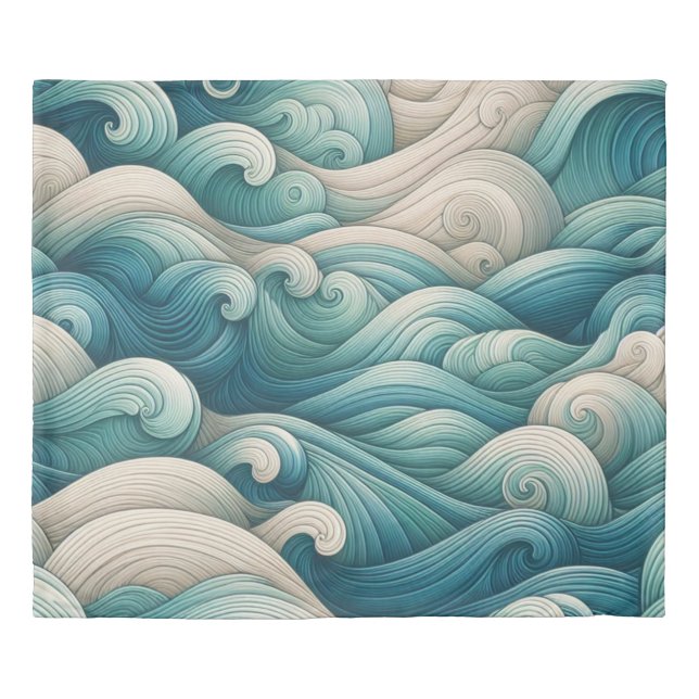 The Home Studio Ocean Wave Swirl  Duvet Cover (Front)