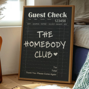 The Homebody Club Poster Cozy Introvert Wall Art