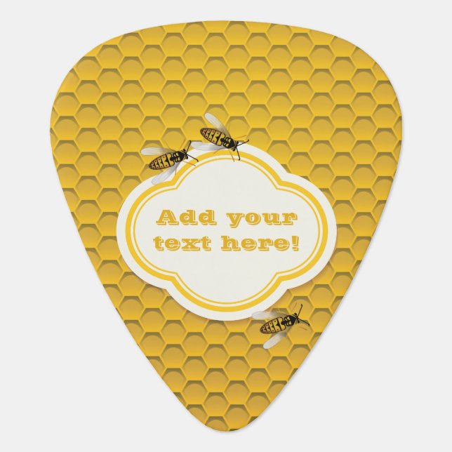 The Honeycomb and Bees Guitar Pick (Front)