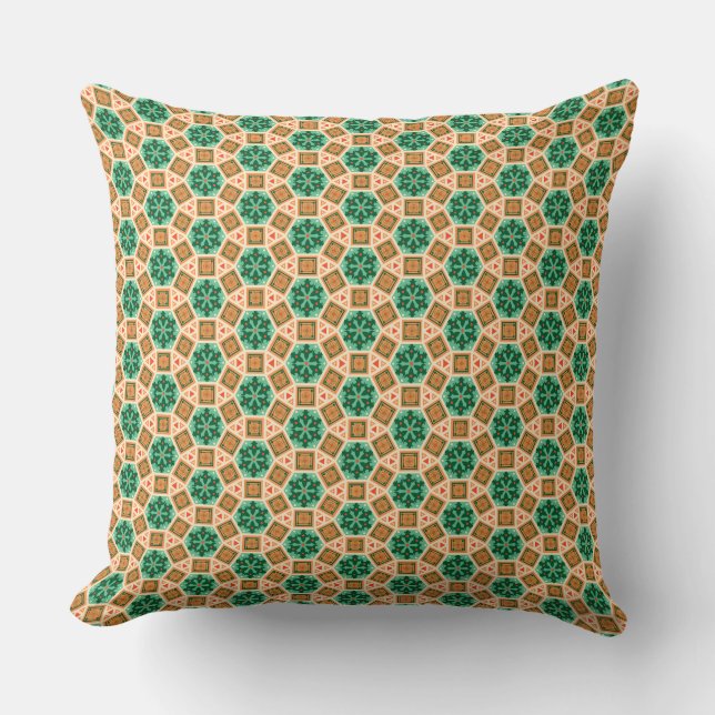 The Honeycomb of Heaven: Byzantine Hexagonal Throw Pillow (Front)