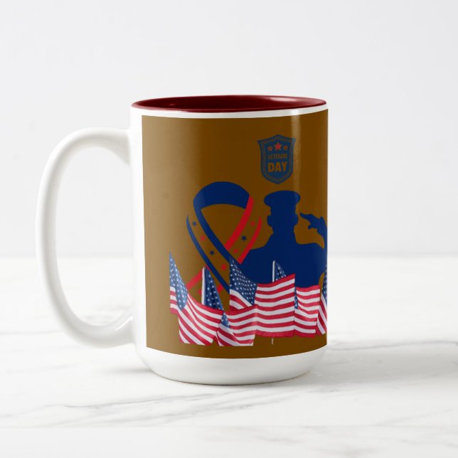 The honor banner brown Two-Tone coffee mug (Left)