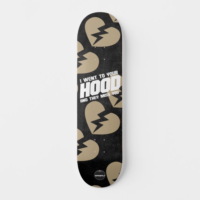 The Hoodwill "Miss You" 8 1/4" Skateboard Deck (Front)