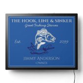 The Hook Line & Sinker Bar Fisherman LED Sign (Lights Off)