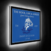 The Hook Line & Sinker Bar Fisherman LED Sign (Angle)