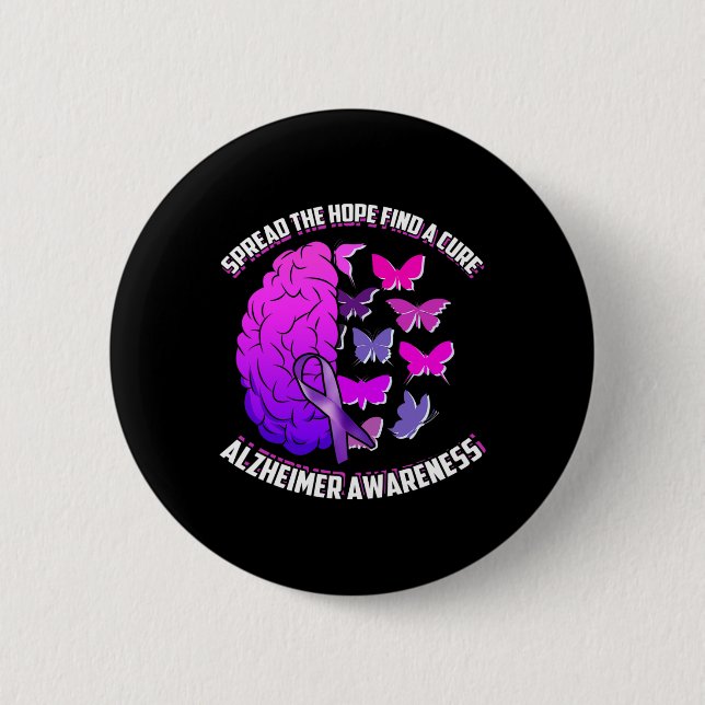 The Hope Find A Cure Alzheimerheimer Awareness  Button (Front)