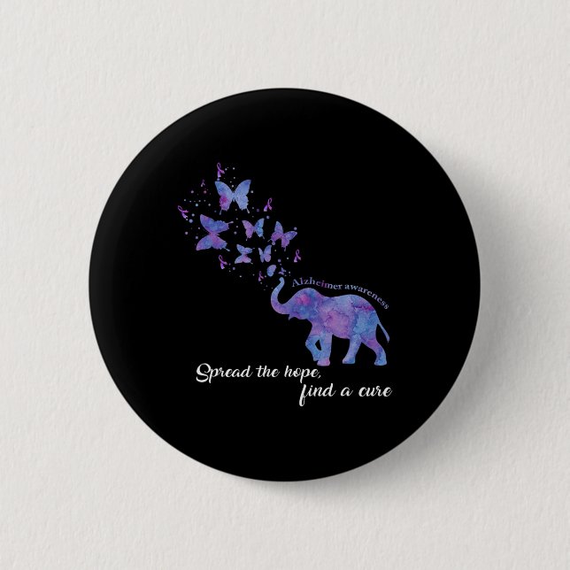 The Hope Find A Cure Alzheimerheimer Awareness Gif Button (Front)