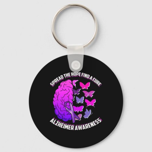 The Hope Find A Cure Alzheimerheimer Awareness  Keychain