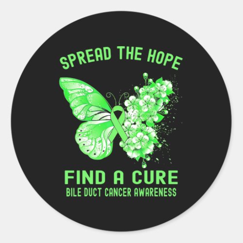 The Hope Find A Cure Bile Duct Cancer Awareness  Classic Round Sticker