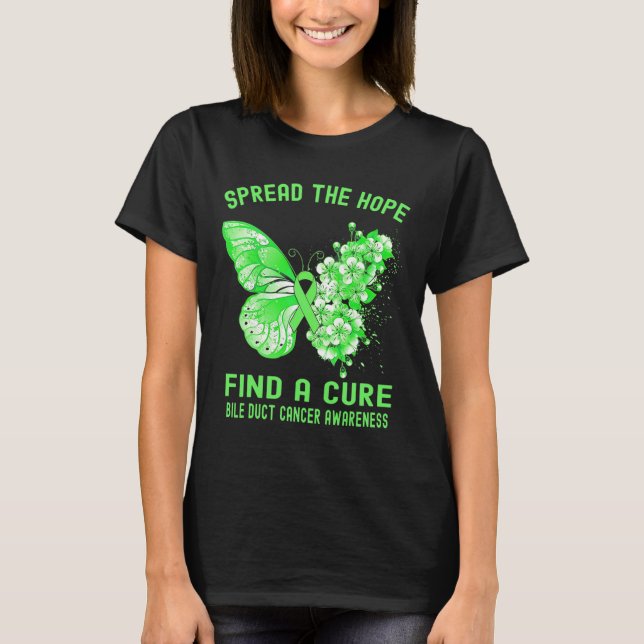 The Hope Find A Cure Bile Duct Cancer Awareness  T-Shirt (Front)