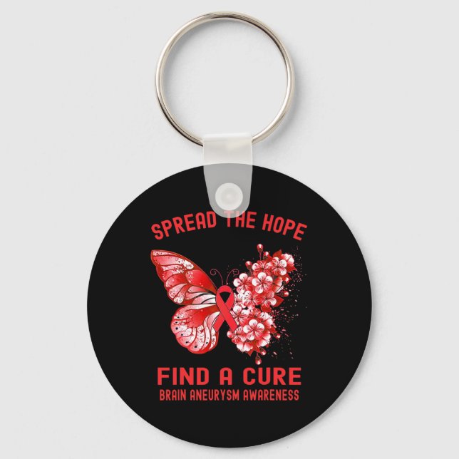 The Hope Find A Cure Brain Aneurysm Awareness  Keychain (Front)
