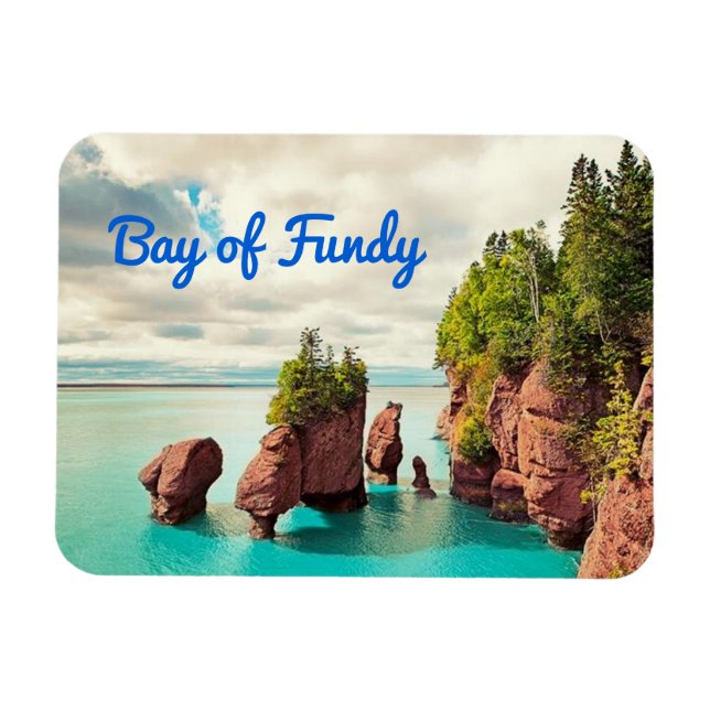 The Hopewell Rocks Bay of Fundy Canada stylized Magnet (Horizontal)