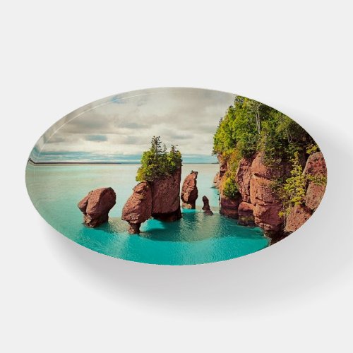 The Hopewell Rocks Bay of Fundy Canada stylized Paperweight