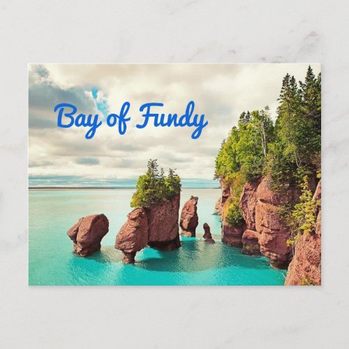 The Hopewell Rocks Bay of Fundy Canada stylized Postcard