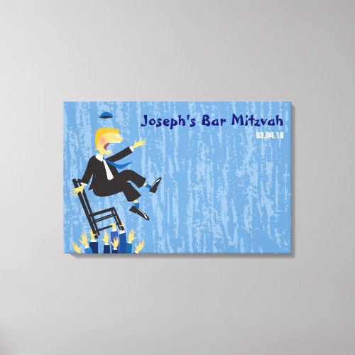 The Hora Chair Dance Bar Mitzvah Sign_In Board Canvas Print