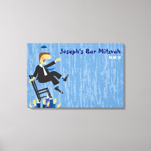 The Hora Chair Dance Bar Mitzvah Sign_In Board Canvas Print