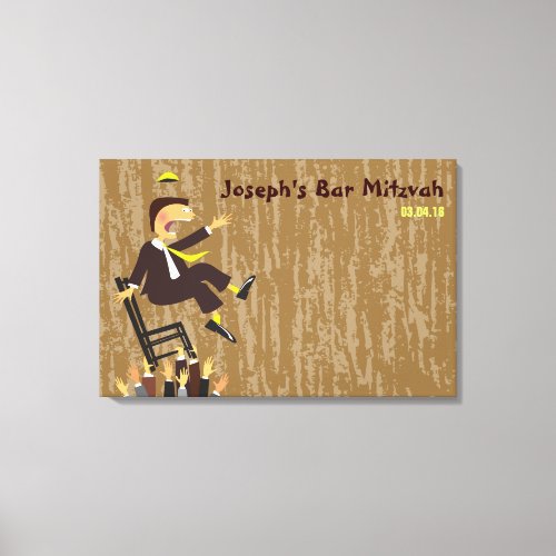 The Hora Chair Dance Bar Mitzvah Sign_In Board Canvas Print