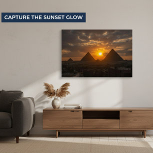 The Horizon of Becoming:Giza Pyramids Sunset Photo Print