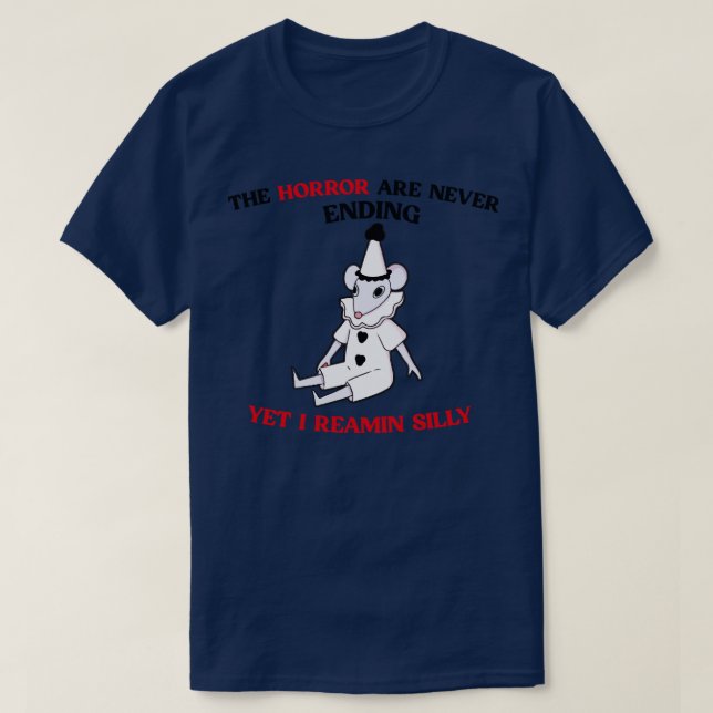 The Horrors Are Never Ending Handrawn Cute Mouse T-Shirt (Design Front)
