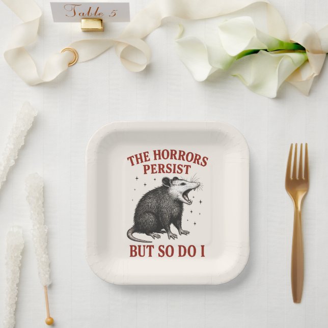 The Horrors Persist But So Do I Paper Plates (Wedding)