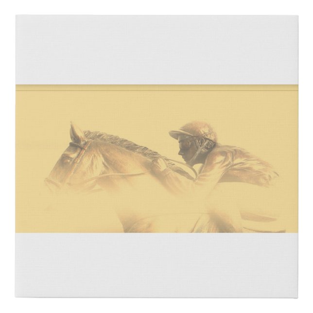 The Horse and Jockey Faux Canvas Print (Front)