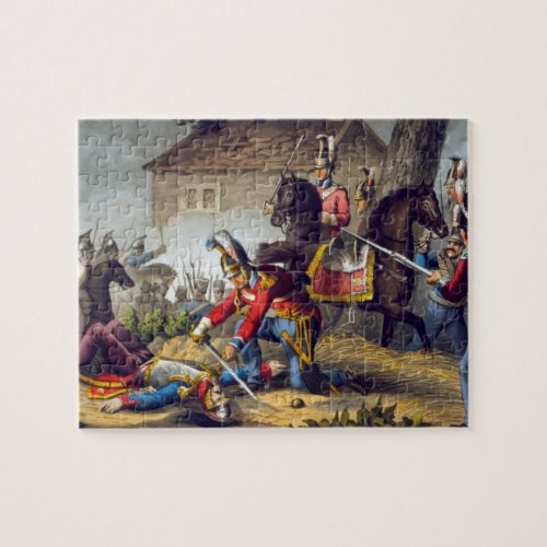 The Horse Guards at the Battle of Waterloo engrav Jigsaw Puzzle