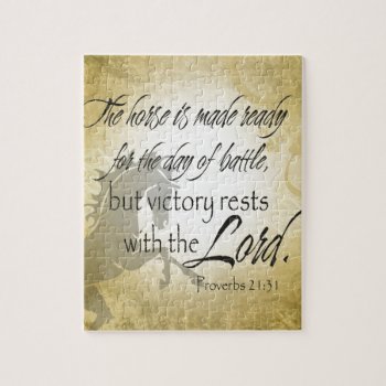 The Horse Is Made Ready Proverbs 21:31 Scripture Jigsaw Puzzle by wallpraiseart at Zazzle