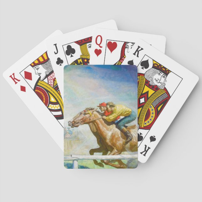 The Horse Race by Newell Convers Wyeth Poker Cards (Back)