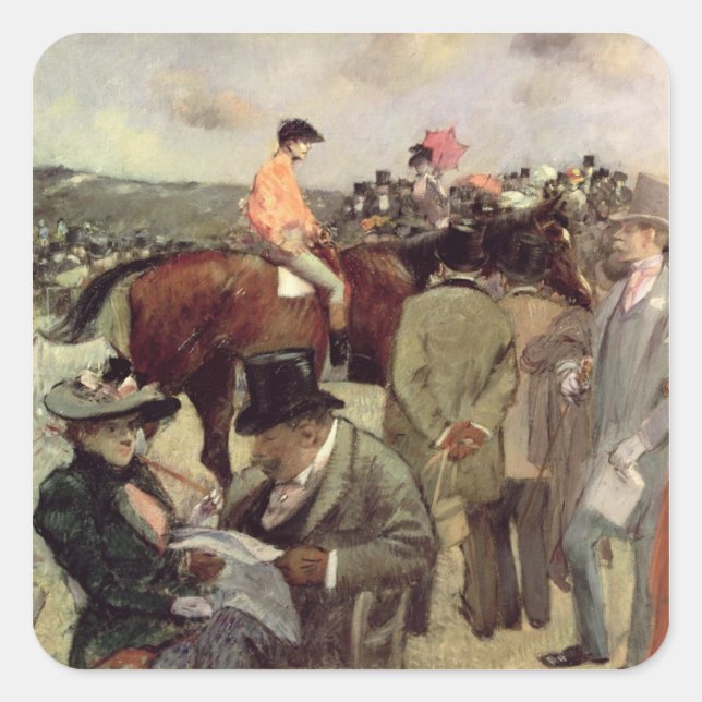 The Horse-Race, c.1890 Square Sticker (Front)