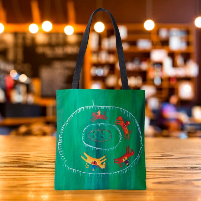 The Horse Race Modern Painting Tote Bag (Creator Uploaded)