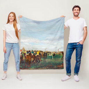 The Horse Races, Edgar Degas Fleece Blanket