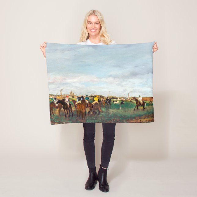The Horse Races, Edgar Degas Fleece Blanket (In Situ)