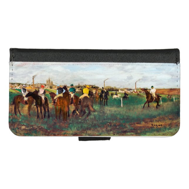 The Horse Races, Edgar Degas iPhone Wallet Case (Front (Horizontal))