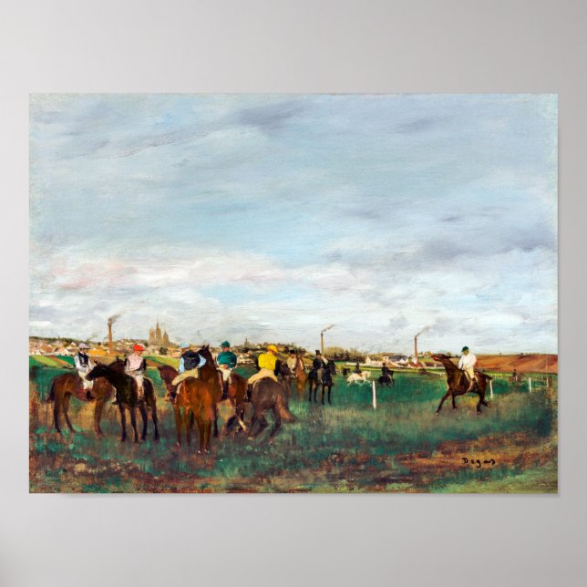 The Horse Races, Edgar Degas Poster (Front)