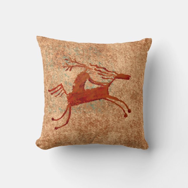 The Horse Rider Throw Pillow (Front)