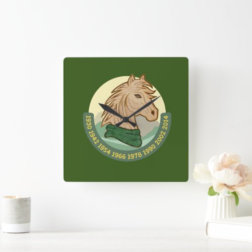 The Horse Through Generations Hoodie Square Wall Clock