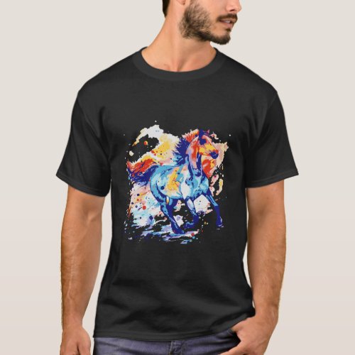 The Horse Watercolor Hand Painted Horse T_Shirt