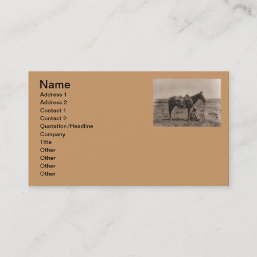 The Horse Wrangler 1910 Business Card