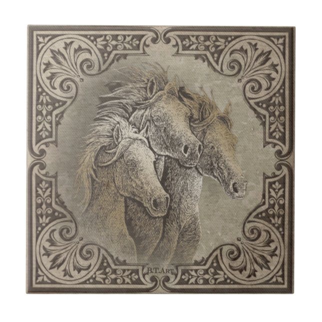 The Horses   Ceramic Tile (Front)