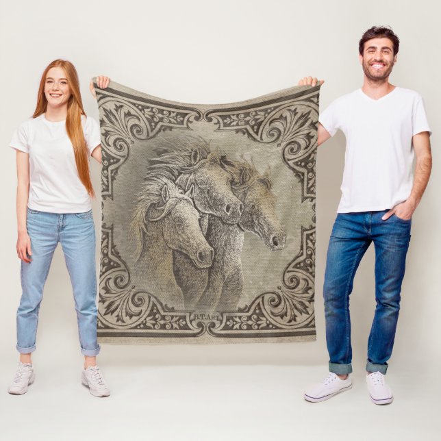 The Horses  Fleece Blanket (In Situ)