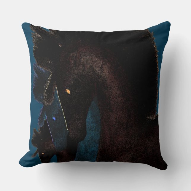 The Horses Throw Pillow (Front)