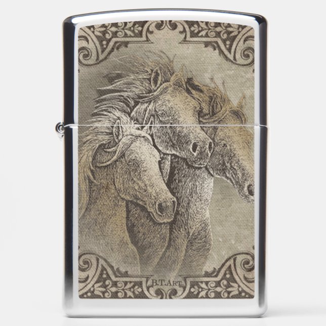 The Horses    Zippo Lighter (Front)