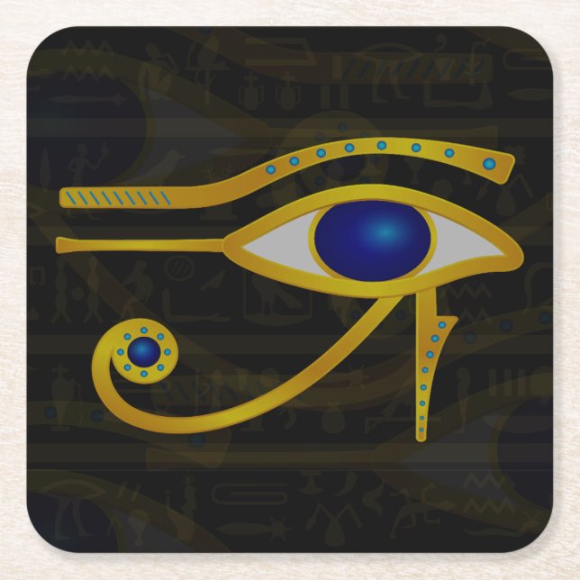 The Horus Eye Square Paper Coaster (Front)