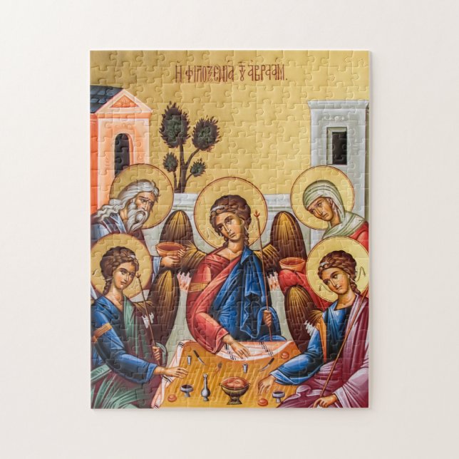 The Hospitality of Abraham Orthodox Christian Icon Jigsaw Puzzle (Vertical)