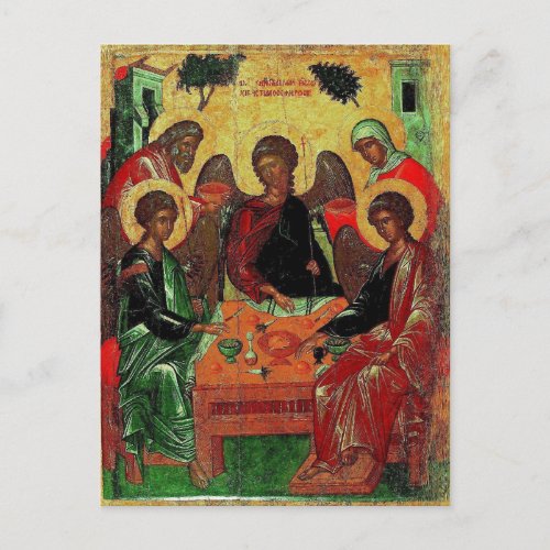 The Hospitality of Abraham Orthodox Christian Icon Postcard