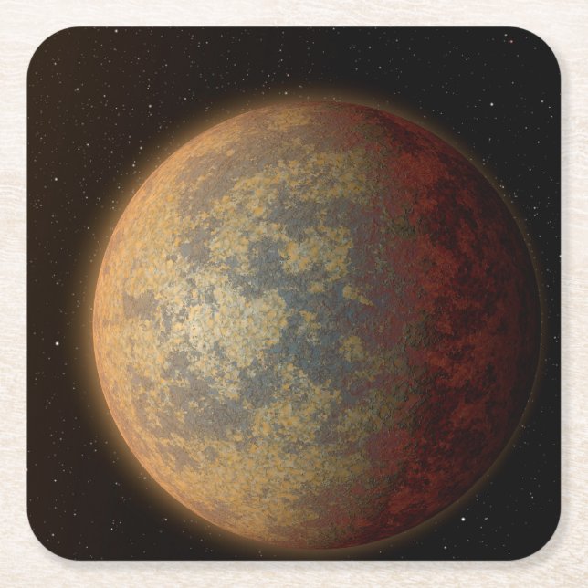 The Hot Rocky Exoplanet Hd 219134 B. Square Paper Coaster (Front)