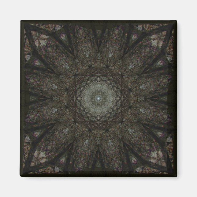 The Hours Square Clock Mandala Magnet (Front)