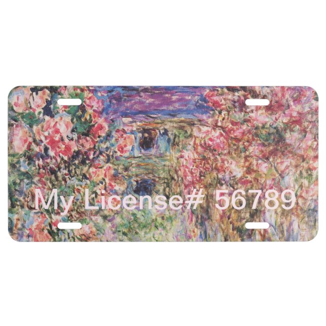 The House among the Roses by Claude Monet License Plate (Front)