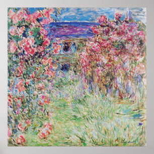 The house in the rose garden by Claude Monet, Poster