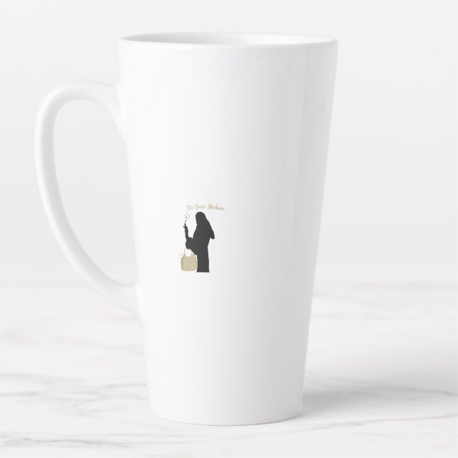 The House Medium Tall Mug- w gold bag Latte Mug (Left)